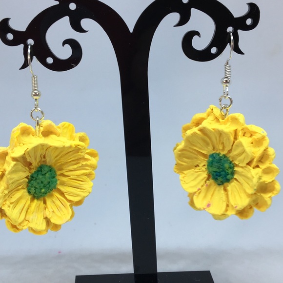Unique Handmade Polymer Clay Blossom Earrings - Picture 4 of 6